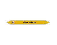 Marqueur de Tuyauterie - Gaz mixte - NFX 08-105 - Vinyle Laminé 150 x 12 mm