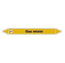 Marqueur de Tuyauterie - Gaz mixte - NFX 08-105 - Vinyle Laminé