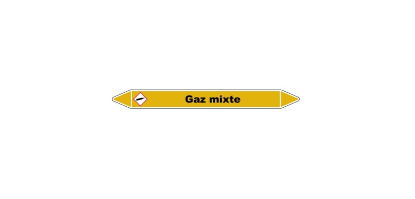 Marqueur de Tuyauterie - Gaz mixte - NFX 08-105 - Vinyle Laminé
