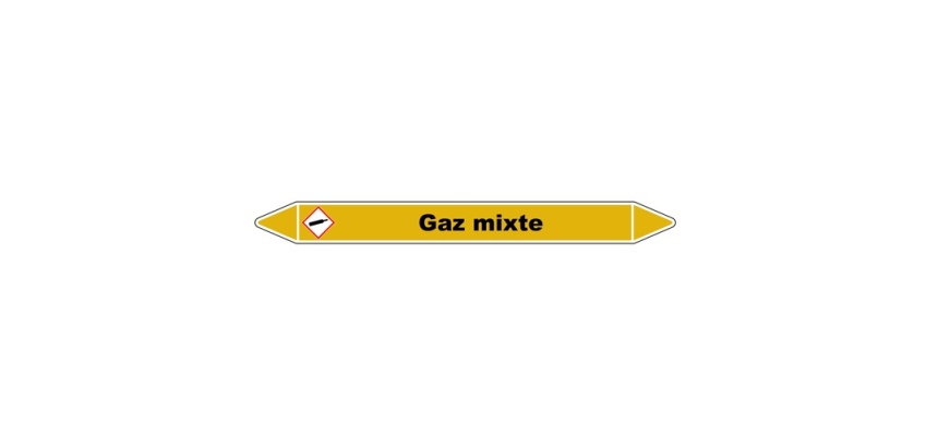 Marqueur de Tuyauterie - Gaz mixte - NFX 08-105 - Vinyle Laminé