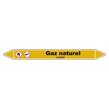 Marqueur de Tuyauterie - Gaz Naturel - NFX 08-105 - Vinyle 150 x 12 mm