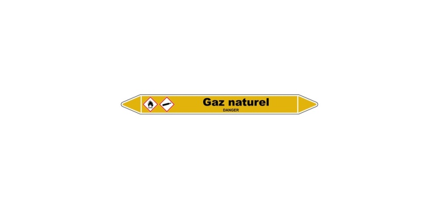 Marqueur de Tuyauterie - Gaz Naturel - NFX 08-105 - Vinyle