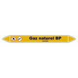 Marqueur tuyauterie - Gaz naturel basse pression - Vinyle 150 x 12 mm