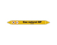 Marqueur tuyauterie - Gaz naturel basse pression - Vinyle 150 x 12 mm