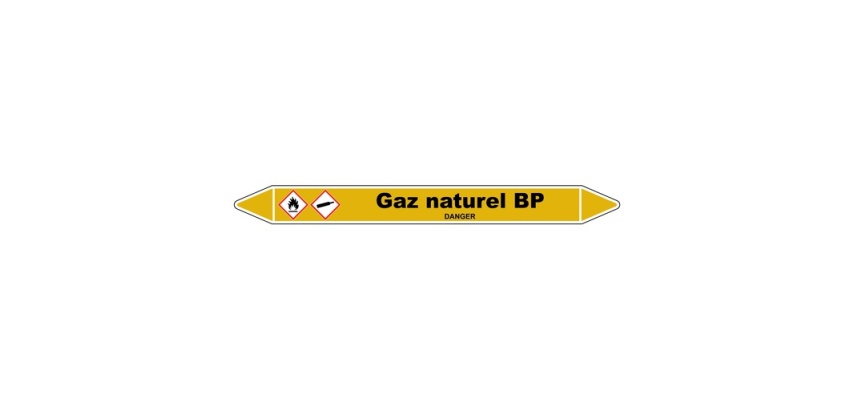 Marqueur tuyauterie - Gaz naturel basse pression - Vinyle