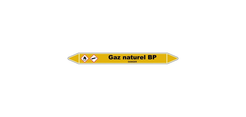 Marqueur tuyauterie - Gaz naturel basse pression - Vinyle