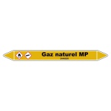Marqueur de Tuyauterie - Gaz Naturel MP - NFX 08-105 - Vinyle 150 x 12 mm