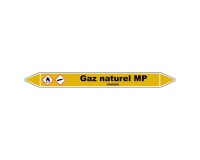 Marqueur de Tuyauterie - Gaz Naturel MP - NFX 08-105 - Vinyle 150 x 12 mm