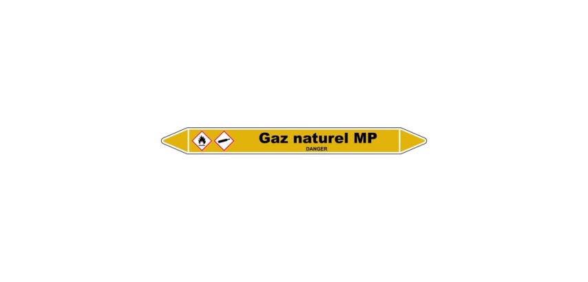 Marqueur de Tuyauterie - Gaz Naturel MP - NFX 08-105 - Vinyle