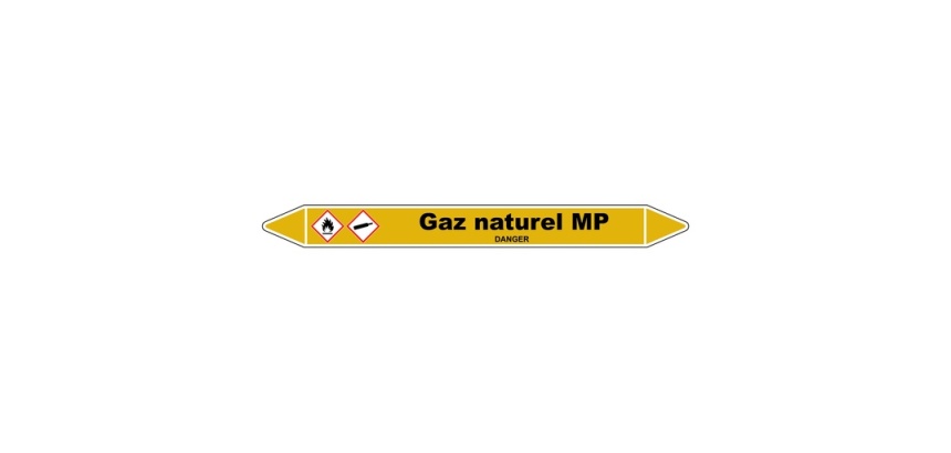 Marqueur de Tuyauterie - Gaz Naturel MP - NFX 08-105 - Vinyle