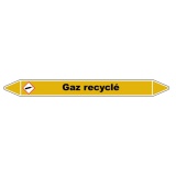 Marqueur de Tuyauterie - Gaz Recyclé - NFX 08-105 - Vinyle Laminé 150 x 12 mm