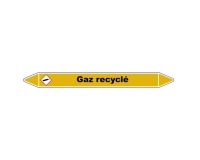 Marqueur de Tuyauterie - Gaz Recyclé - NFX 08-105 - Vinyle Laminé 150 x 12 mm