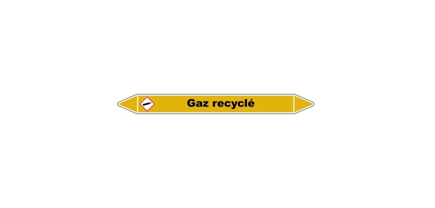 Marqueur de Tuyauterie - Gaz Recyclé - NFX 08-105 - Vinyle Laminé