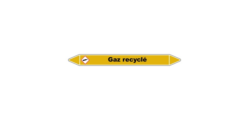 Marqueur de Tuyauterie - Gaz Recyclé - NFX 08-105 - Vinyle Laminé