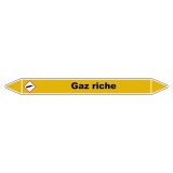 Marqueur de Tuyauterie - Gaz riche - NFX 08-105 - Vinyle Laminé 150 x 12 mm