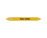 Marqueur de Tuyauterie - Gaz riche - NFX 08-105 - Vinyle Laminé 150 x 12 mm