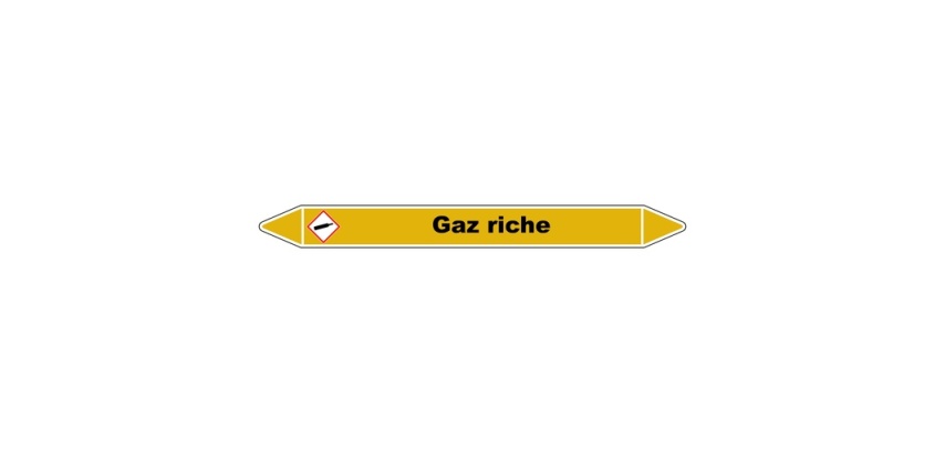 Marqueur de Tuyauterie - Gaz riche - NFX 08-105 - Vinyle Laminé