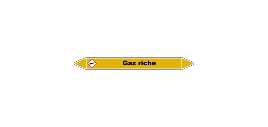 Marqueur de Tuyauterie - Gaz riche - NFX 08-105 - Vinyle Laminé
