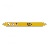 Marqueur de Tuyauterie - GPL - NFX 08-105 - Vinyle Laminé 150 x 12 mm