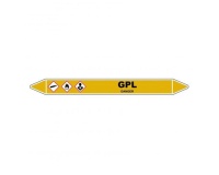 Marqueur de Tuyauterie - GPL - NFX 08-105 - Vinyle Laminé 150 x 12 mm