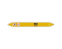 Marqueur de Tuyauterie - Dihydrogène H2 - Vinyle Laminé 150 x 12 mm
