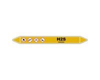 Marqueur de Tuyauterie - H2S - NFX 08-105 - Vinyle Laminé 150 x 12 mm