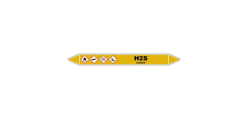 Marqueur de Tuyauterie - H2S - NFX 08-105 - Vinyle Laminé