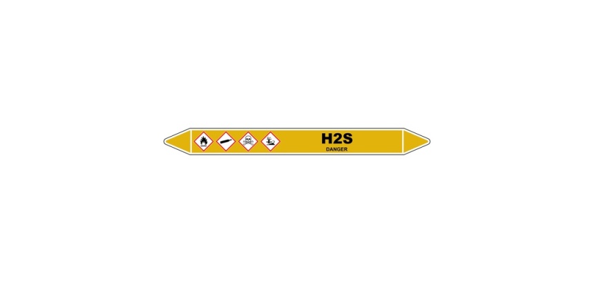 Marqueur de Tuyauterie - H2S - NFX 08-105 - Vinyle Laminé