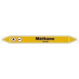 Marqueur de Tuyauterie - Méthane - NFX 08-105 - Vinyle Laminé 150 x 12 mm