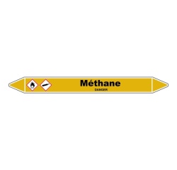 Marqueur de Tuyauterie - Méthane - NFX 08-105 - Vinyle Laminé