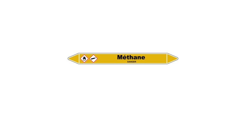 Marqueur de Tuyauterie - Méthane - NFX 08-105 - Vinyle Laminé