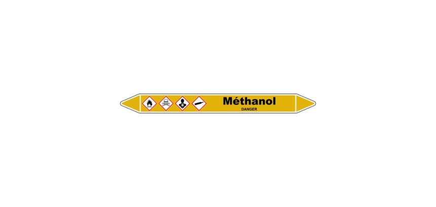 Marqueur tuyauterie - Méthanol gaz vinyle lam. - NFX 08-105