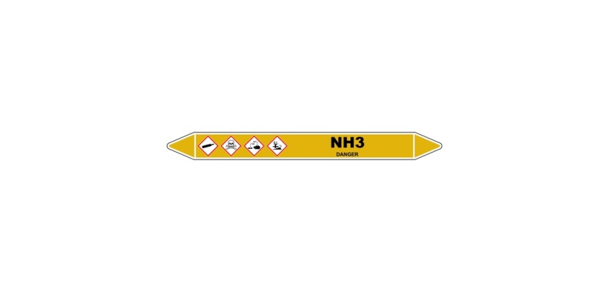 Marqueur de Tuyauterie - NH3 - NFX 08-105 - Vinyle Laminé