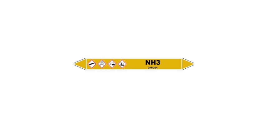 Marqueur de Tuyauterie - NH3 - NFX 08-105 - Vinyle Laminé