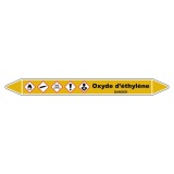 Marqueur tuyauterie - Oxyde d'éthylène - Vinyle laminé 150 x 12 mm