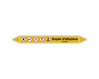 Marqueur tuyauterie - Oxyde d'éthylène - Vinyle laminé 150 x 12 mm