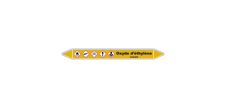 Marqueur tuyauterie - Oxyde d'éthylène - Vinyle laminé