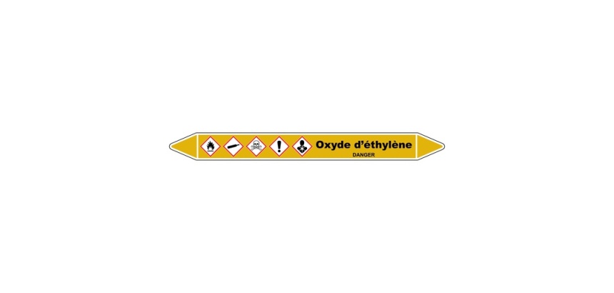 Marqueur tuyauterie - Oxyde d'éthylène - Vinyle laminé