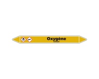 Marqueur de Tuyauterie - Oxygène - NFX 08-105 - Vinyle Laminé 150 x 12 mm