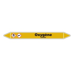 Marqueur de Tuyauterie - Oxygène - NFX 08-105 - Vinyle Laminé