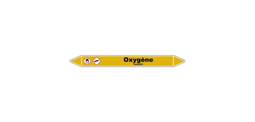 Marqueur de Tuyauterie - Oxygène - NFX 08-105 - Vinyle Laminé