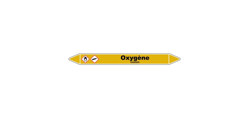 Marqueur de Tuyauterie - Oxygène - NFX 08-105 - Vinyle Laminé