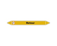 Marqueur de Tuyauterie - Retour Gaz - NFX 08-105 - Vinyle Laminé 150 x 12 mm