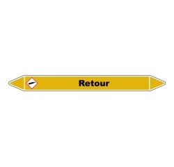 Marqueur de Tuyauterie - Retour Gaz - NFX 08-105 - Vinyle Laminé