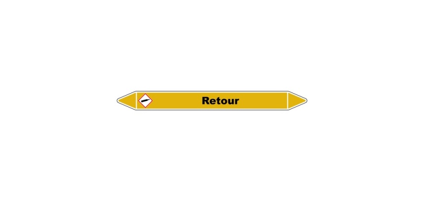 Marqueur de Tuyauterie - Retour Gaz - NFX 08-105 - Vinyle Laminé