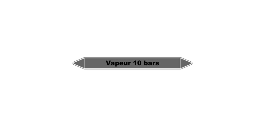 Marqueur tuyauterie Vapeur 10 bars – Vinyle NF X 08-105