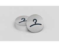 Pictogramme Vestiaire rond Ø83 mm aluminium brossé