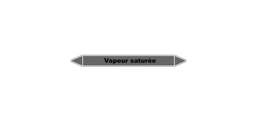 Marqueur tuyauterie - Vapeur saturée - Vinyle laminé - NFX 08-105