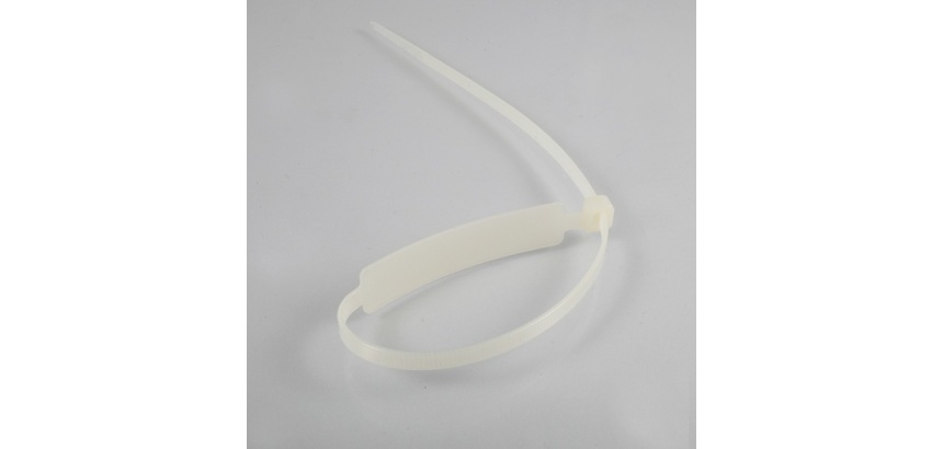 Colliers de serrage à longue platine 4,8 x 300 - par 100 - Blanc