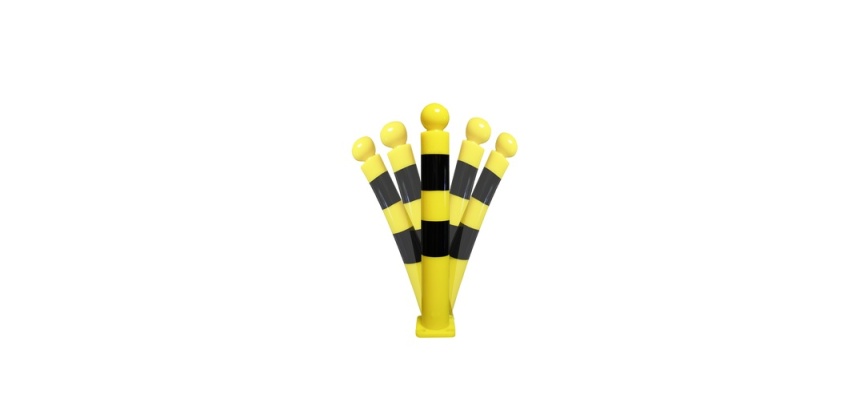 Potelet - Flexible mémoire de forme renforcée - Jaune et noir 1130 mm